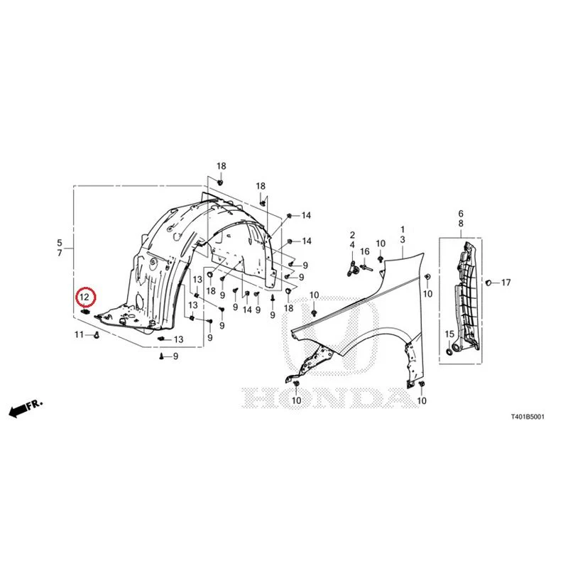 [NEW] JDM HONDA CIVIC FL5 2023 Front Fender (Type R) GENUINE OEM - Image 13