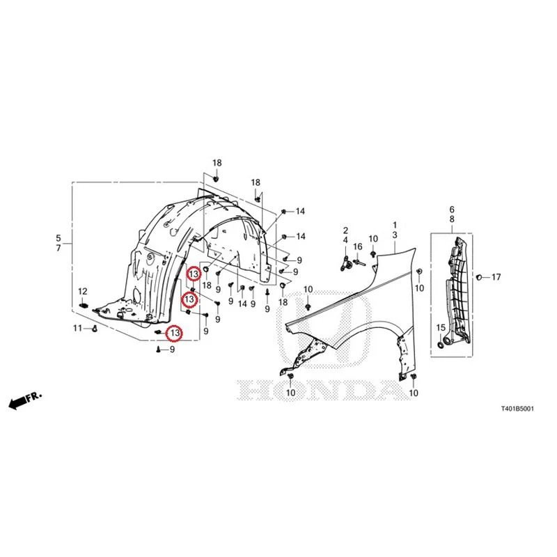 [NEW] JDM HONDA CIVIC FL5 2023 Front Fender (Type R) GENUINE OEM - Image 14