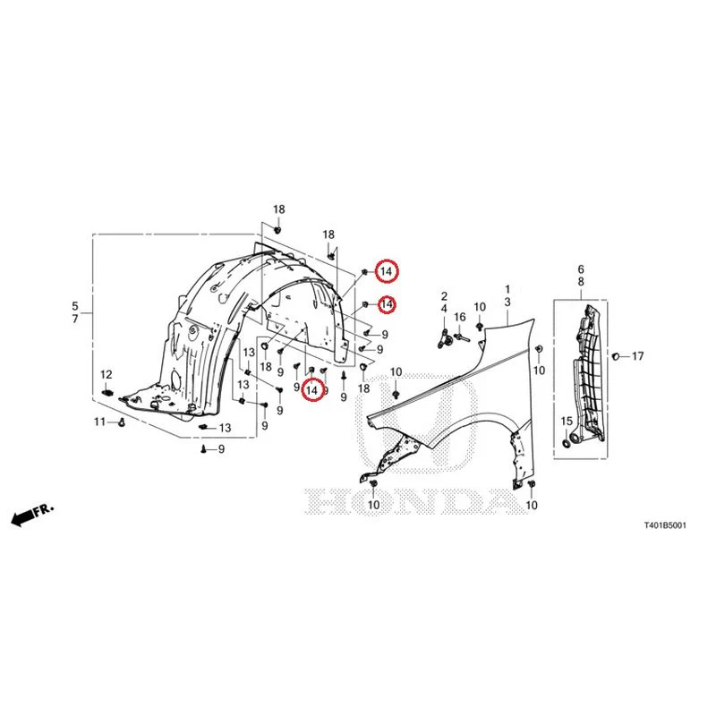 [NEW] JDM HONDA CIVIC FL5 2023 Front Fender (Type R) GENUINE OEM - Image 15