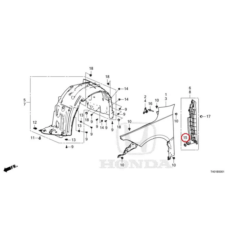 [NEW] JDM HONDA CIVIC FL5 2023 Front Fender (Type R) GENUINE OEM - Image 16