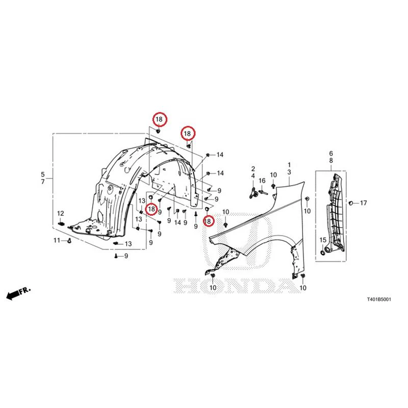 [NEW] JDM HONDA CIVIC FL5 2023 Front Fender (Type R) GENUINE OEM - Image 19