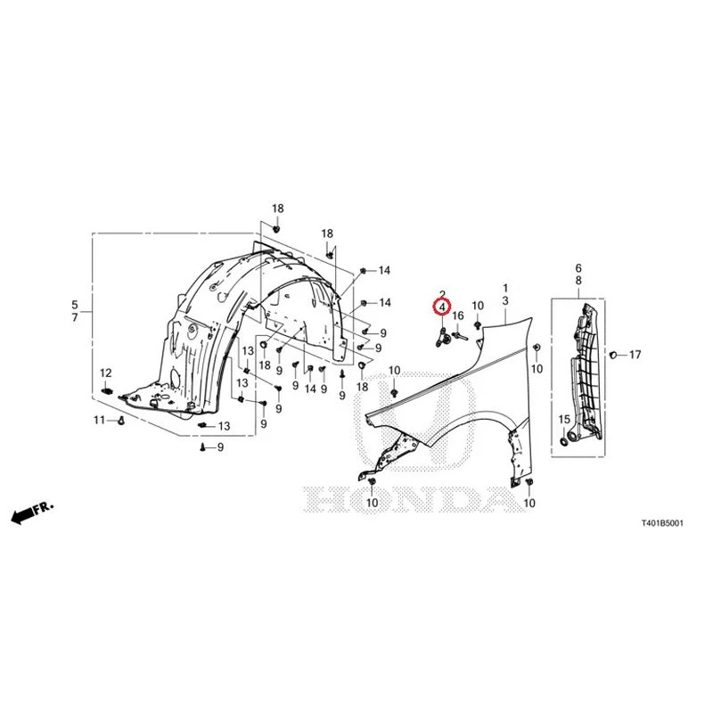 [NEW] JDM HONDA CIVIC FL5 2023 Front Fender (Type R) GENUINE OEM - Image 5