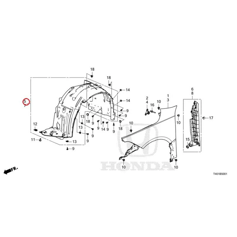 [NEW] JDM HONDA CIVIC FL5 2023 Front Fender (Type R) GENUINE OEM - Image 6