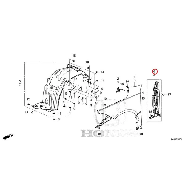 [NEW] JDM HONDA CIVIC FL5 2023 Front Fender (Type R) GENUINE OEM - Image 7