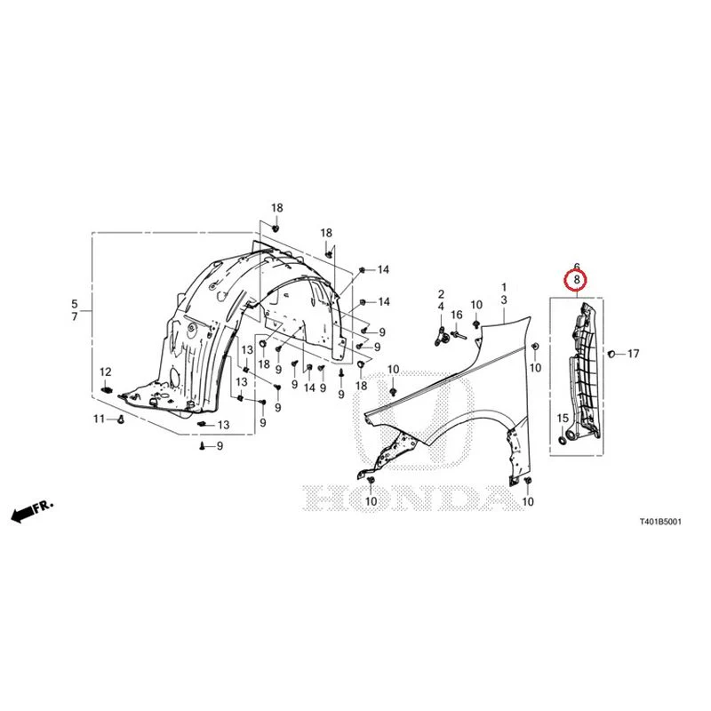 [NEW] JDM HONDA CIVIC FL5 2023 Front Fender (Type R) GENUINE OEM - Image 9