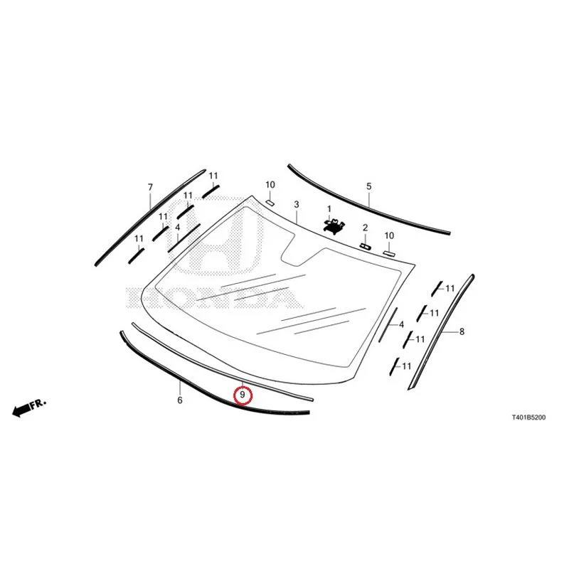 [NEW] JDM HONDA CIVIC FL5 2023 Front Windshield GENUINE OEM - Image 10
