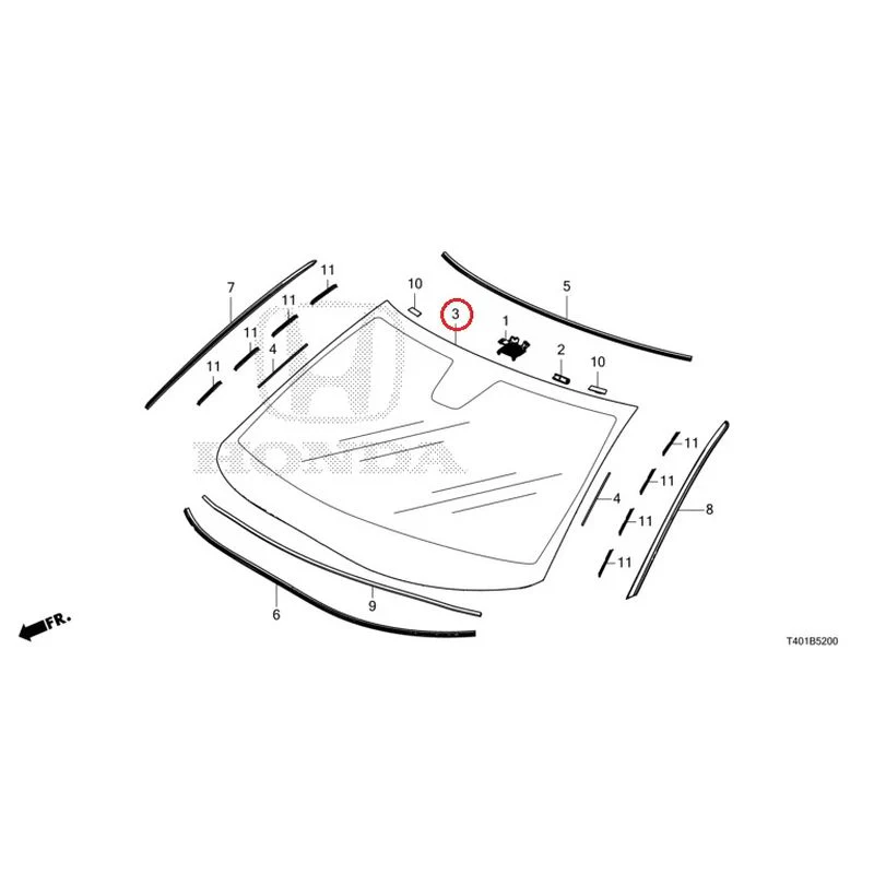 [NEW] JDM HONDA CIVIC FL5 2023 Front Windshield GENUINE OEM - Image 4