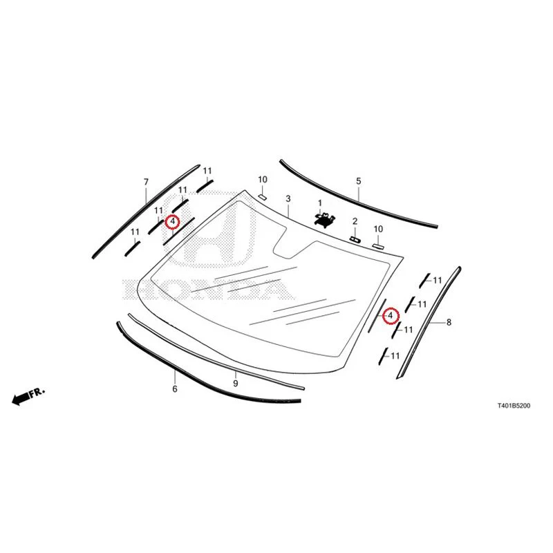 [NEW] JDM HONDA CIVIC FL5 2023 Front Windshield GENUINE OEM - Image 5