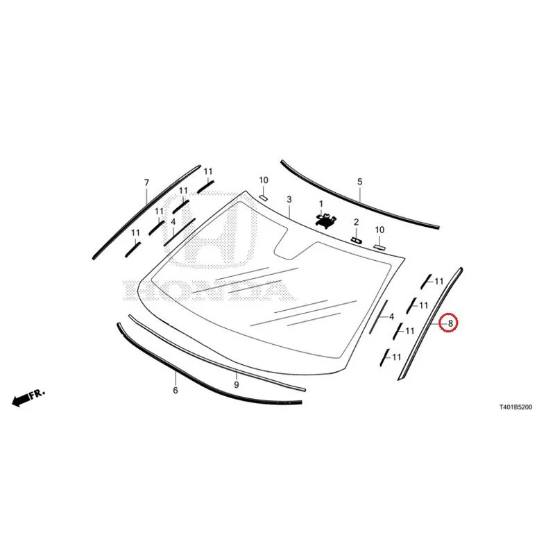 [NEW] JDM HONDA CIVIC FL5 2023 Front Windshield GENUINE OEM - Image 9