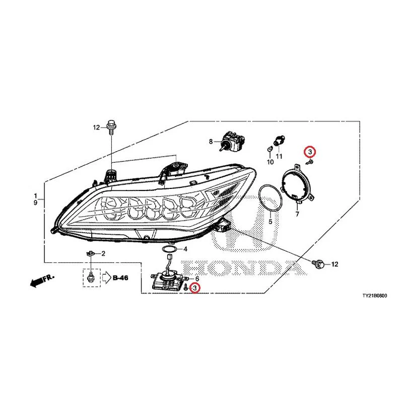 [NEW] JDM HONDA LEGEND HYBRID KC2 2016 Headlight (100/110/500/510) GENUINE OEM - Image 4