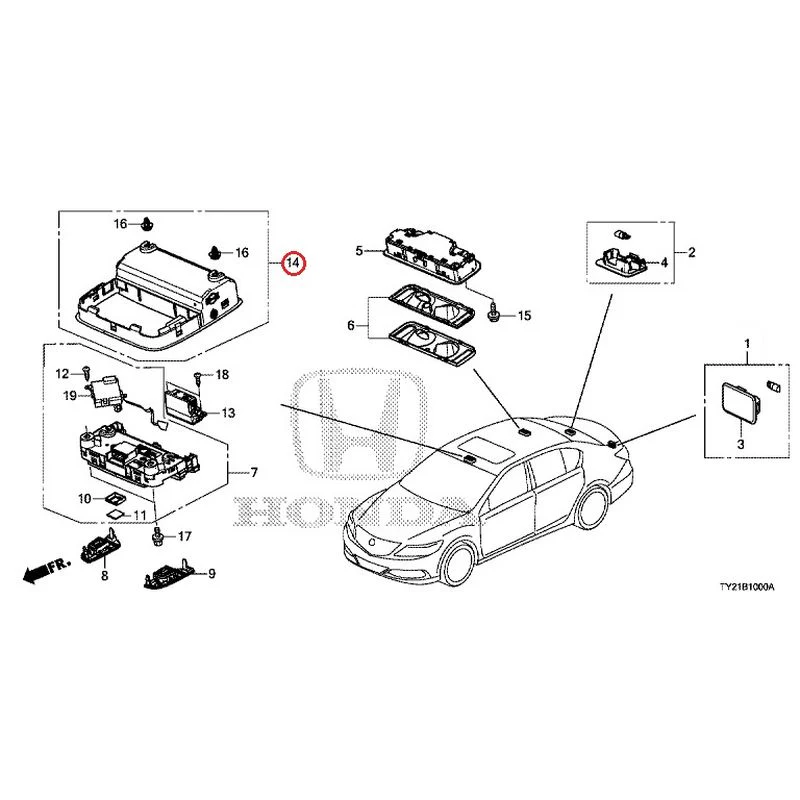 [NEW] JDM HONDA LEGEND HYBRID KC2 2016 Interior Lights GENUINE OEM - Image 17