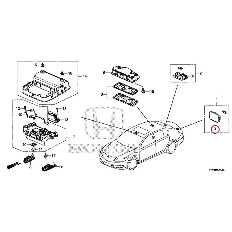 [NEW] JDM HONDA LEGEND HYBRID KC2 2016 Interior Lights GENUINE OEM - Image 4