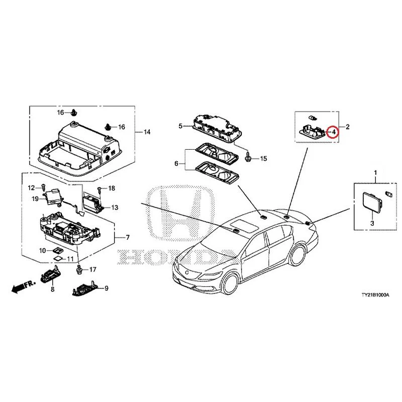 [NEW] JDM HONDA LEGEND HYBRID KC2 2016 Interior Lights GENUINE OEM - Image 5