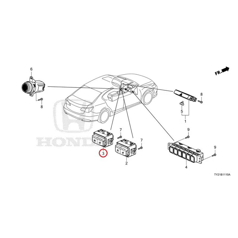 [NEW] JDM HONDA LEGEND HYBRID KC2 2016 Switches GENUINE OEM - Image 4
