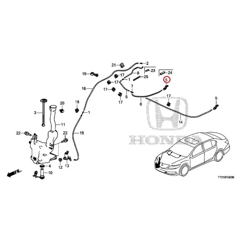 [NEW] JDM HONDA LEGEND HYBRID KC2 2016 Windshield Washer GENUINE OEM - Image 6