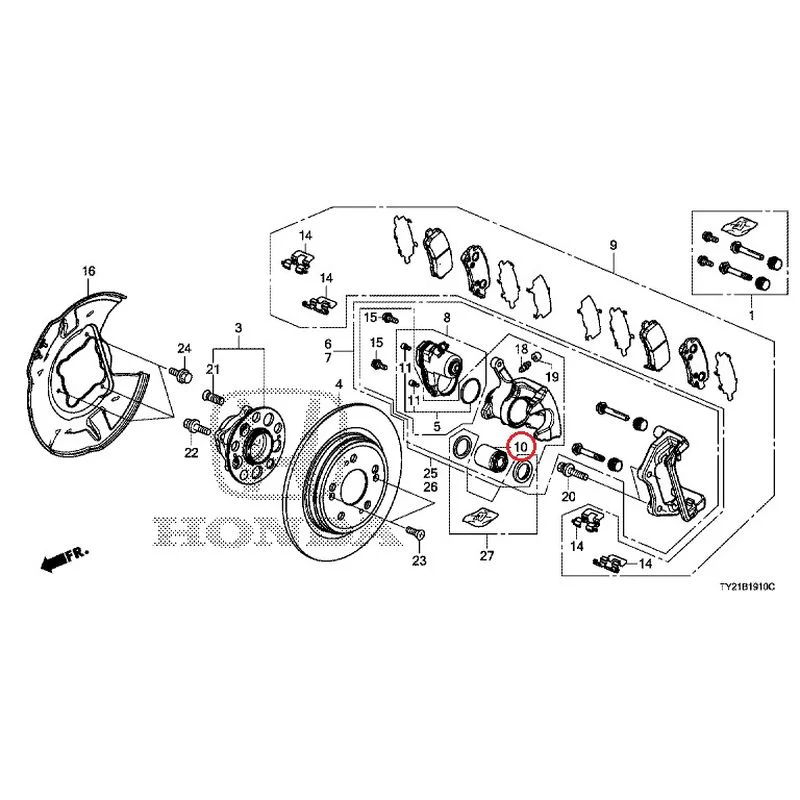 [NEW] JDM HONDA LEGEND HYBRID KC2 2016 Rear Brake GENUINE OEM - Image 10