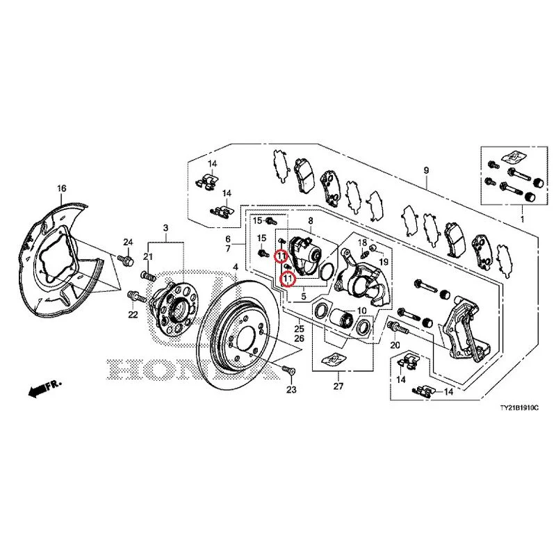 [NEW] JDM HONDA LEGEND HYBRID KC2 2016 Rear Brake GENUINE OEM - Image 11