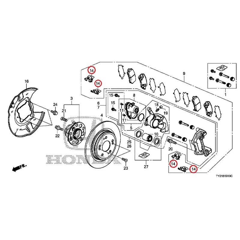 [NEW] JDM HONDA LEGEND HYBRID KC2 2016 Rear Brake GENUINE OEM - Image 12