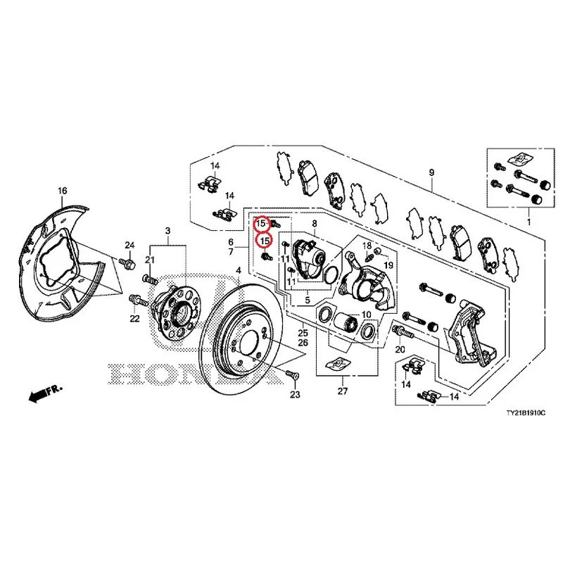 [NEW] JDM HONDA LEGEND HYBRID KC2 2016 Rear Brake GENUINE OEM - Image 13