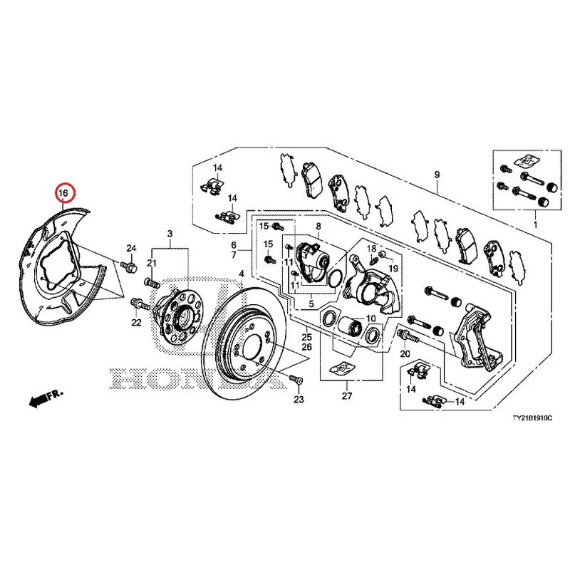 [NEW] JDM HONDA LEGEND HYBRID KC2 2016 Rear Brake GENUINE OEM - Image 14