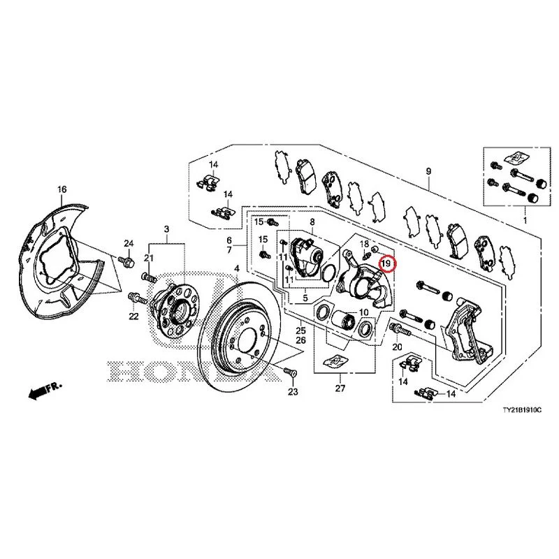 [NEW] JDM HONDA LEGEND HYBRID KC2 2016 Rear Brake GENUINE OEM - Image 16
