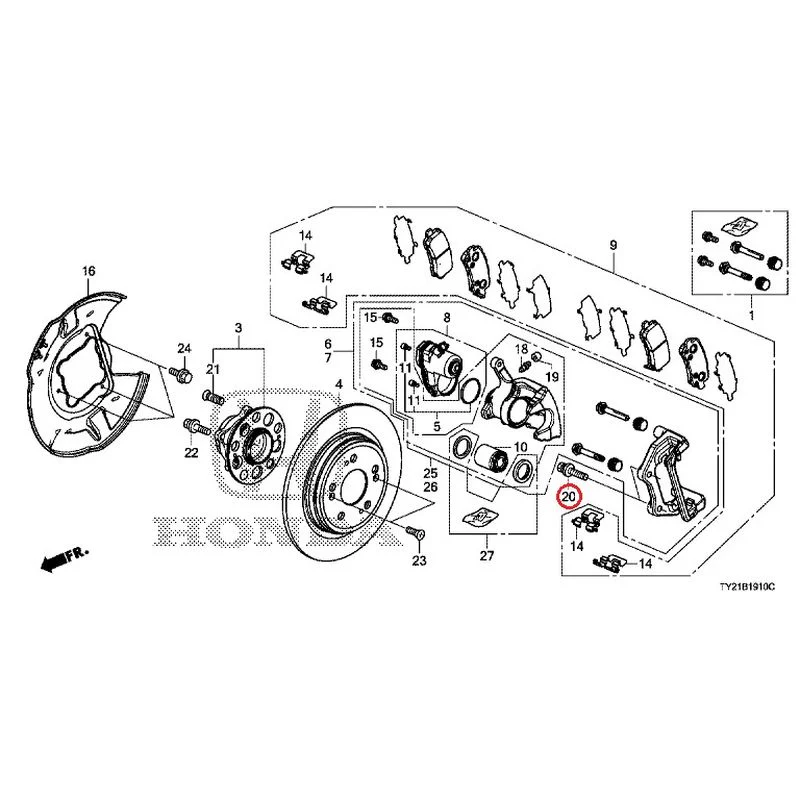 [NEW] JDM HONDA LEGEND HYBRID KC2 2016 Rear Brake GENUINE OEM - Image 17