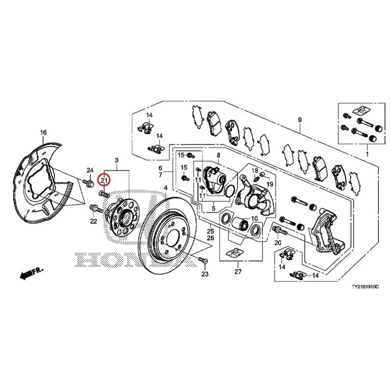 [NEW] JDM HONDA LEGEND HYBRID KC2 2016 Rear Brake GENUINE OEM - Image 18