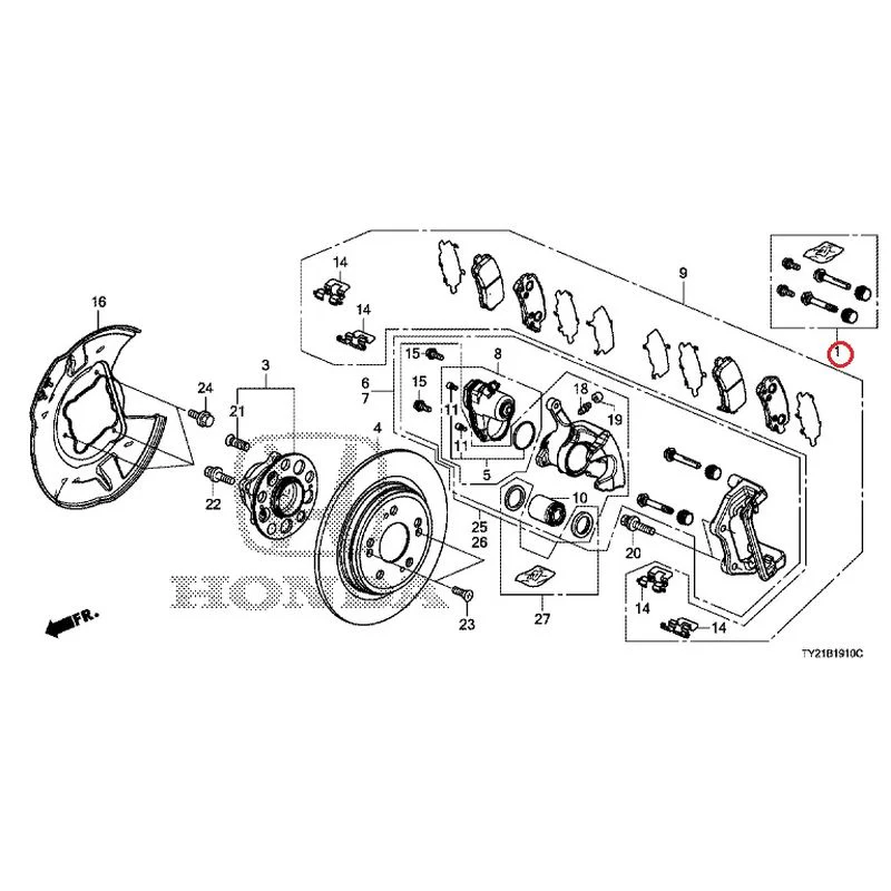 [NEW] JDM HONDA LEGEND HYBRID KC2 2016 Rear Brake GENUINE OEM - Image 2