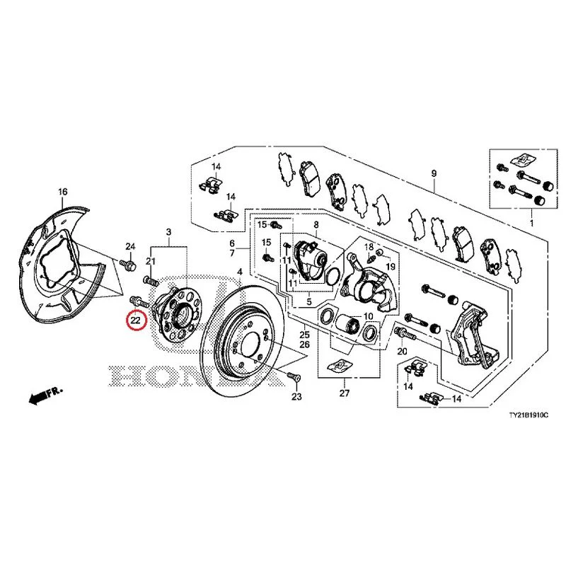 [NEW] JDM HONDA LEGEND HYBRID KC2 2016 Rear Brake GENUINE OEM - Image 20