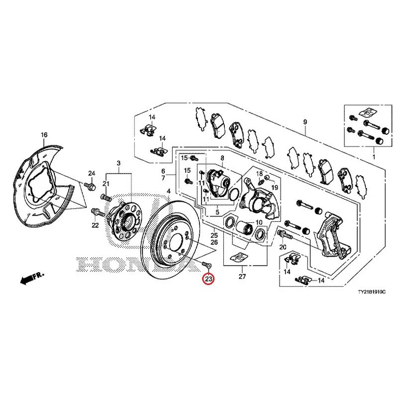 [NEW] JDM HONDA LEGEND HYBRID KC2 2016 Rear Brake GENUINE OEM - Image 21