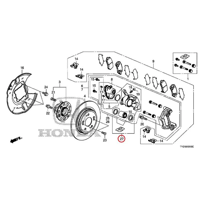 [NEW] JDM HONDA LEGEND HYBRID KC2 2016 Rear Brake GENUINE OEM - Image 25