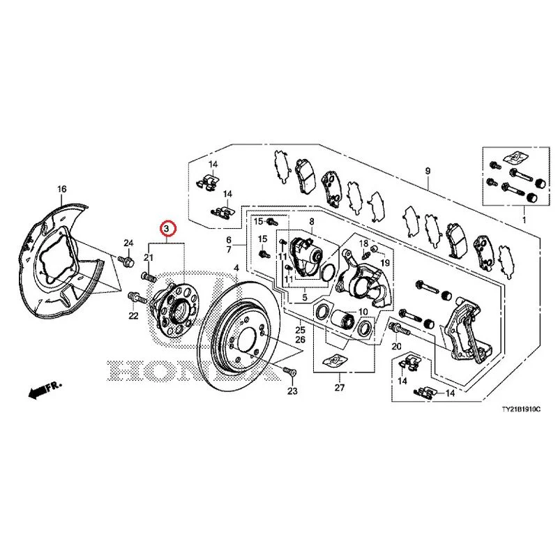 [NEW] JDM HONDA LEGEND HYBRID KC2 2016 Rear Brake GENUINE OEM - Image 3