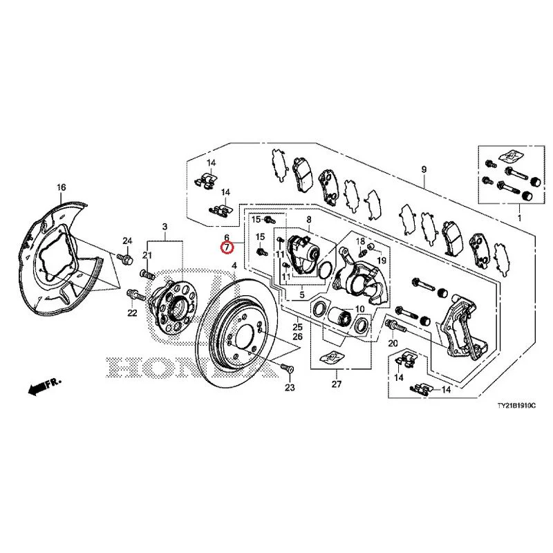 [NEW] JDM HONDA LEGEND HYBRID KC2 2016 Rear Brake GENUINE OEM - Image 7