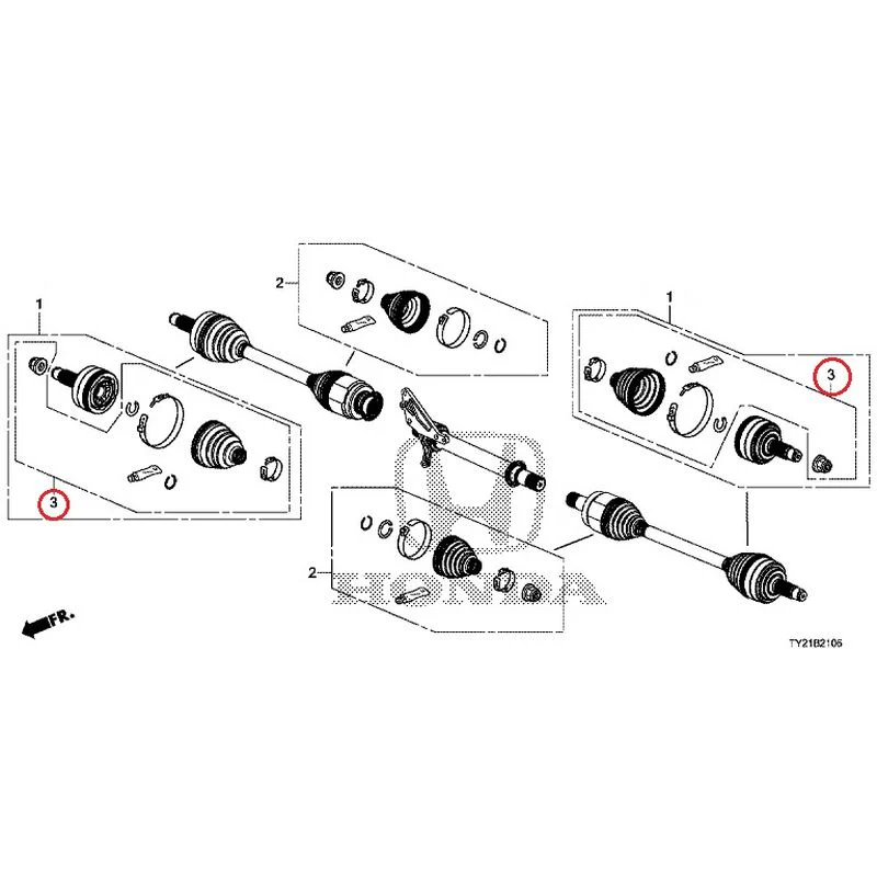 [NEW] JDM HONDA LEGEND HYBRID KC2 2016 Front Drive Shaft Set Short Parts GENUINE OEM - Image 4