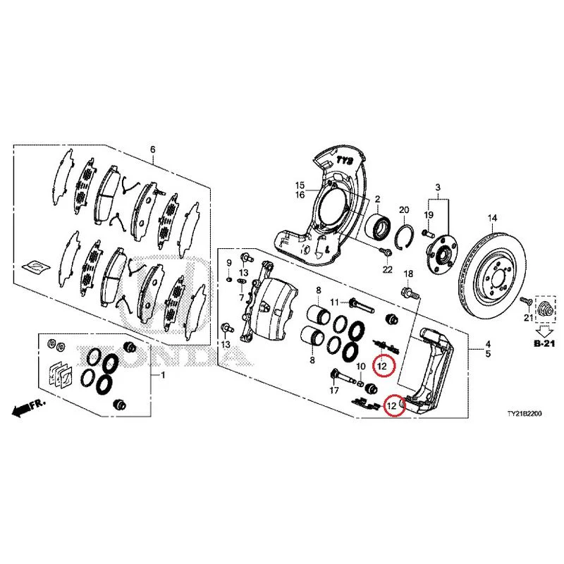 [NEW] JDM HONDA LEGEND HYBRID KC2 2016 Front Brake GENUINE OEM - Image 13