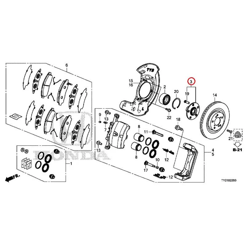 [NEW] JDM HONDA LEGEND HYBRID KC2 2016 Front Brake GENUINE OEM - Image 4