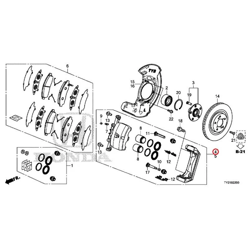 [NEW] JDM HONDA LEGEND HYBRID KC2 2016 Front Brake GENUINE OEM - Image 5