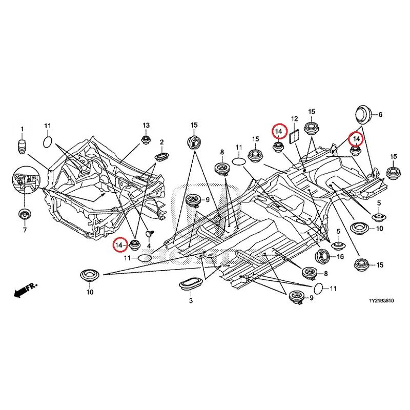 [NEW] JDM HONDA LEGEND HYBRID KC2 2016 Grommets (Front) GENUINE OEM - Image 15
