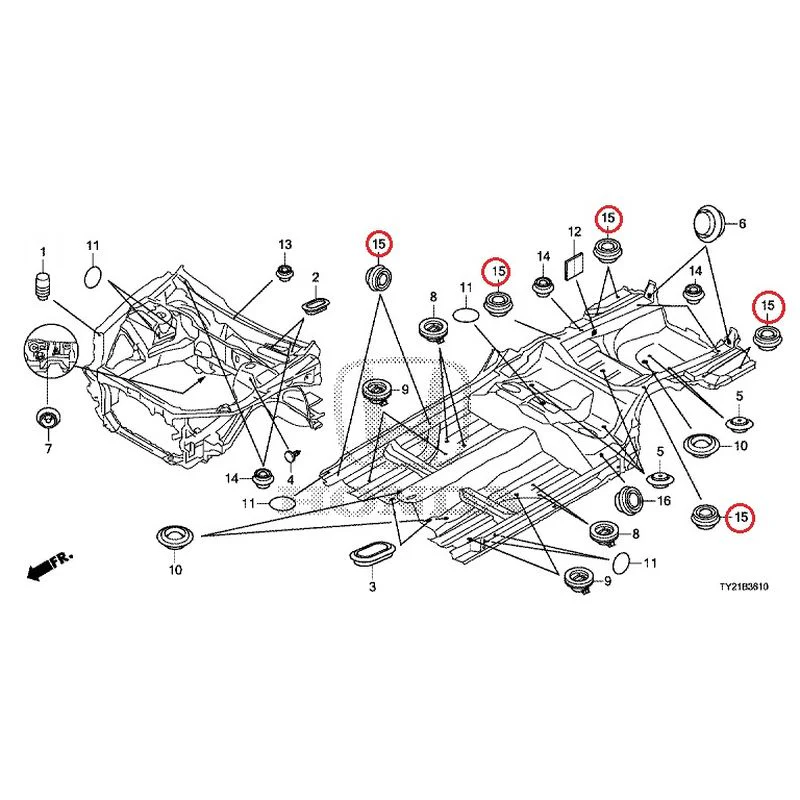 [NEW] JDM HONDA LEGEND HYBRID KC2 2016 Grommets (Front) GENUINE OEM - Image 16