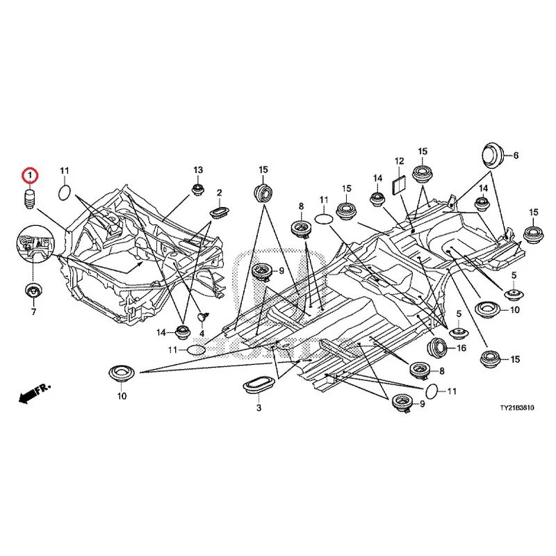 [NEW] JDM HONDA LEGEND HYBRID KC2 2016 Grommets (Front) GENUINE OEM - Image 2