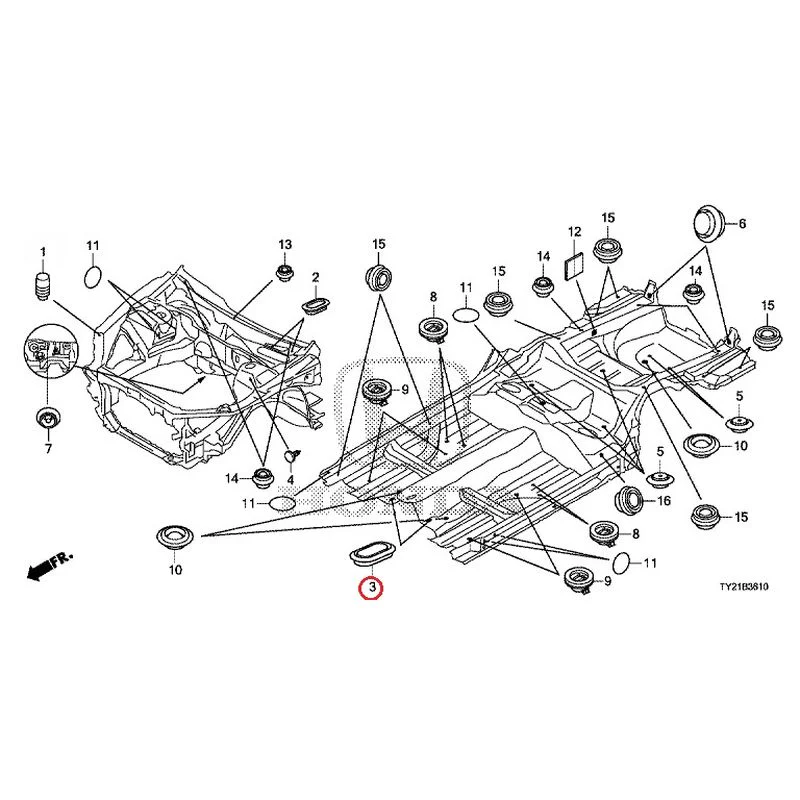 [NEW] JDM HONDA LEGEND HYBRID KC2 2016 Grommets (Front) GENUINE OEM - Image 4