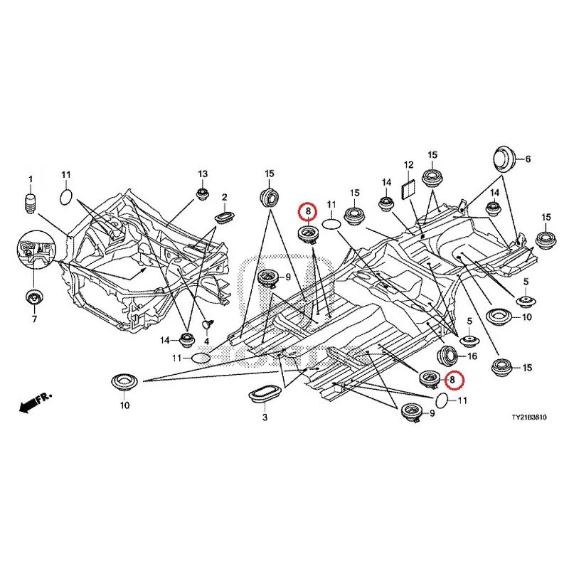 [NEW] JDM HONDA LEGEND HYBRID KC2 2016 Grommets (Front) GENUINE OEM - Image 9