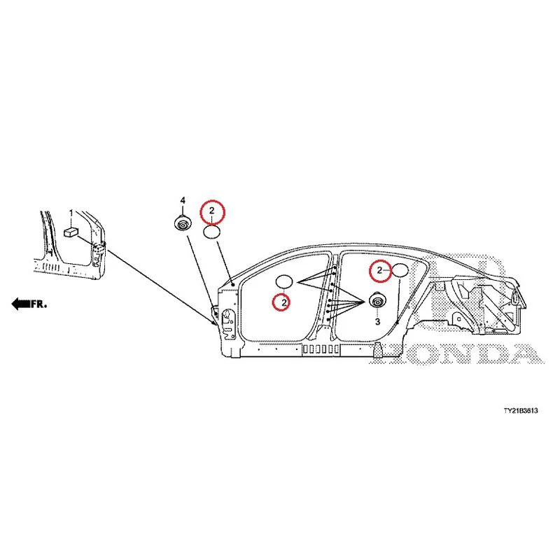 [NEW] JDM HONDA LEGEND HYBRID KC2 2016 Grommets (Side) GENUINE OEM - Image 2