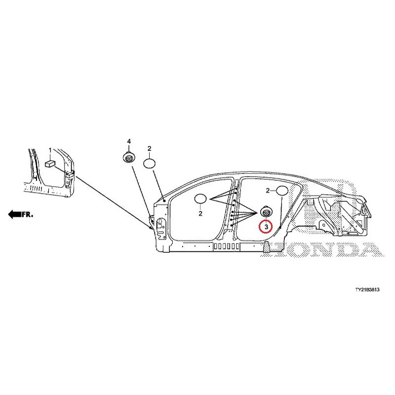 [NEW] JDM HONDA LEGEND HYBRID KC2 2016 Grommets (Side) GENUINE OEM - Image 3
