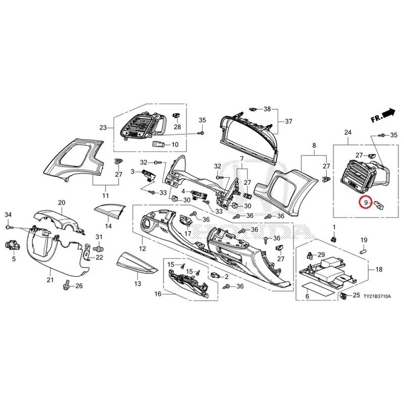 [NEW] JDM HONDA LEGEND HYBRID KC2 2016 Instrument panel garnish (driver side) GENUINE OEM - Image 12