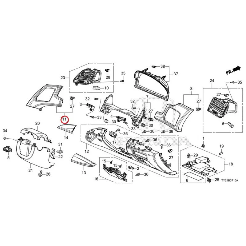 [NEW] JDM HONDA LEGEND HYBRID KC2 2016 Instrument panel garnish (driver side) GENUINE OEM - Image 15