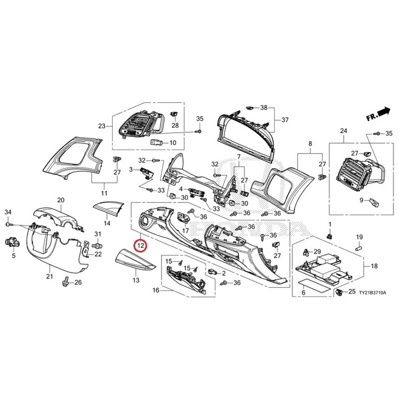[NEW] JDM HONDA LEGEND HYBRID KC2 2016 Instrument panel garnish (driver side) GENUINE OEM - Image 18