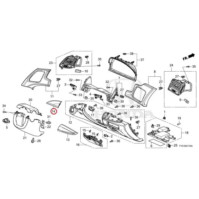 [NEW] JDM HONDA LEGEND HYBRID KC2 2016 Instrument panel garnish (driver side) GENUINE OEM - Image 20