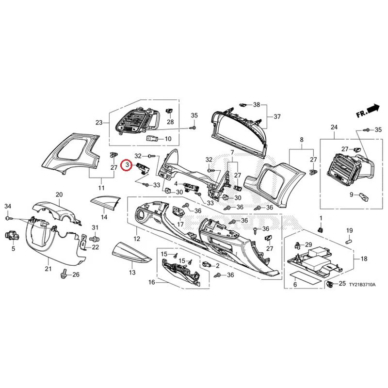 [NEW] JDM HONDA LEGEND HYBRID KC2 2016 Instrument panel garnish (driver side) GENUINE OEM - Image 4
