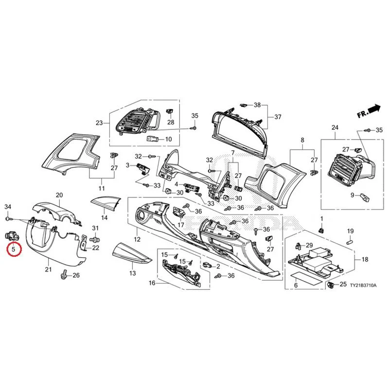 [NEW] JDM HONDA LEGEND HYBRID KC2 2016 Instrument panel garnish (driver side) GENUINE OEM - Image 6